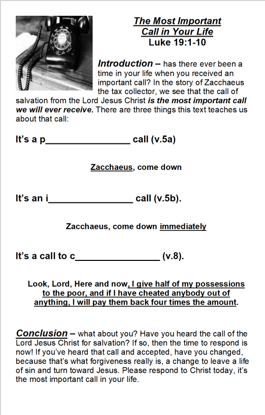 Sermon Outline for June 22, 2025