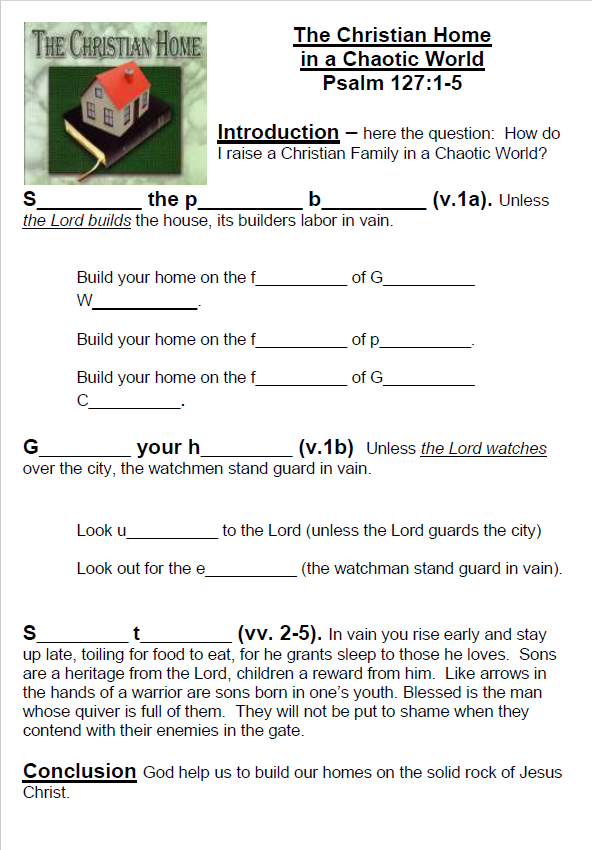 Sermon Outline for May 25, 2025